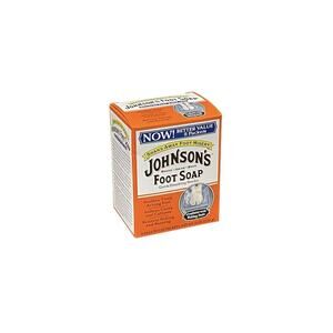 Johnson's Foot Soap Dissolving Powder 8 Packets Discontinued tape on top of box